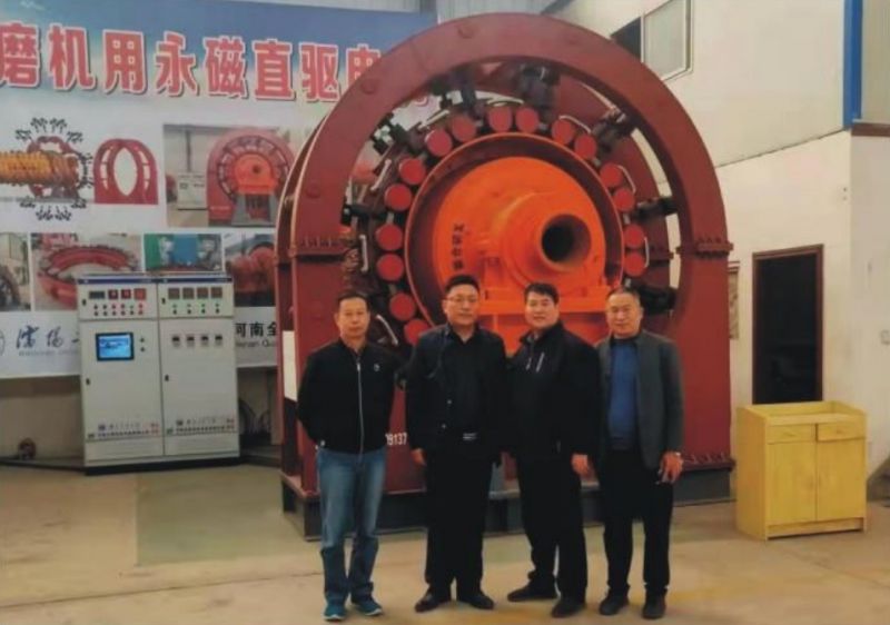 山東淄博電機有（yǒu）限公司參觀河南全（quán）新機電設備有（yǒu）限公（gōng）司（sī）永磁直驅（qū）球磨機